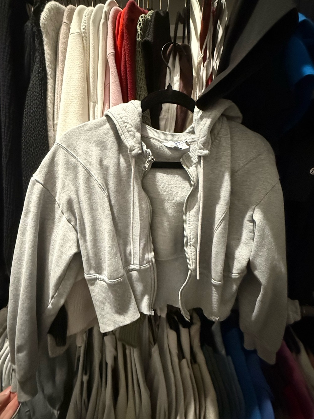 Cropped Gray Zip-Up